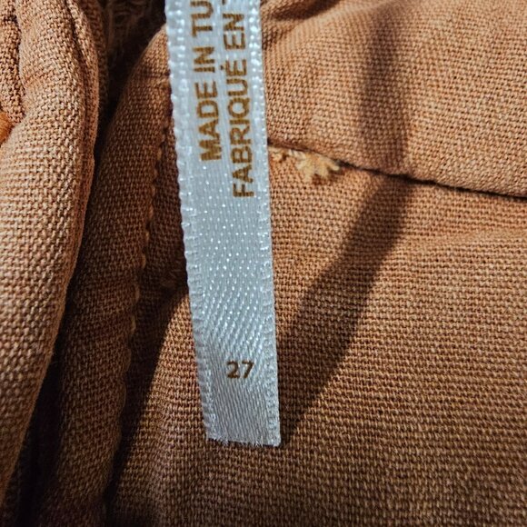 Free People Rust Orange Cropped Cuffed Casual Pants 27 - Picture 10 of 12